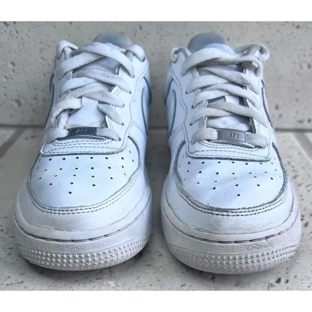 Nike Air Force 1 '07 Low Top Sneakers Triple White DH2920-111 Size 4 Youth